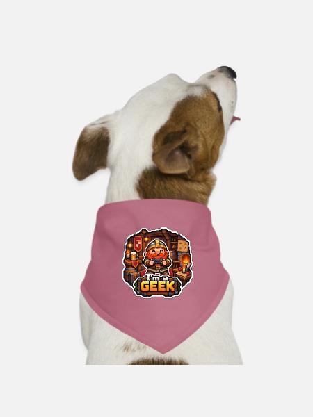 ICH BIN EIN NERD – Tavernenzwerg - Hunde-Bandana Dreieckstuch - Mauve