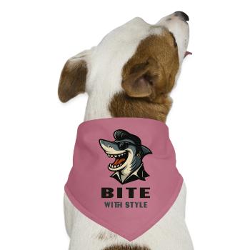 Cooler Hai im Rockabillylook mit Bite with Style - Hunde-Bandana Dreieckstuch - Mauve - Vorne