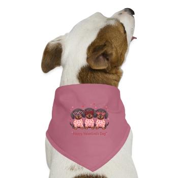 Süße Dackelwelpen – frohes Valentinstags-Tee - Hunde-Bandana Dreieckstuch - Mauve - Vorne