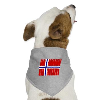 Norwegen Norge Flag painted norsk - Hunde-Bandana Dreieckstuch - Grau meliert - Vorne