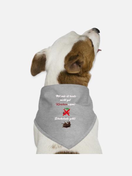 Mit mir ist heute nicht gut Kirschen essen! - Hunde-Bandana Dreieckstuch - Grau meliert