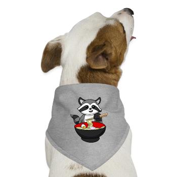 Waschbär Ramen Nudeln Japan Racoon - Hunde-Bandana Dreieckstuch - Grau meliert - Vorne