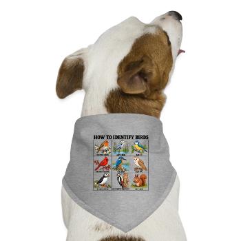 How to Identify Birds Funny Birding Birder Fitted  - Hunde-Bandana Dreieckstuch - Grau meliert - Vorne
