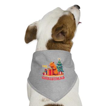 Capy Christmas Tiere süße Wasserschwein Christmas - Hunde-Bandana Dreieckstuch - Grau meliert - Vorne