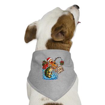 Well Shit Gingerbread Fishing Christmas Bass Humor - Hunde-Bandana Dreieckstuch - Grau meliert - Vorne