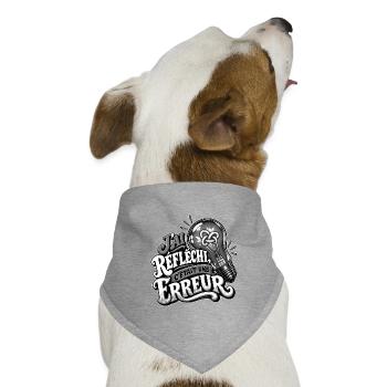 Ich habe darüber nachgedacht, es war ein Fehler (Schwarzweiß) - Hunde-Bandana Dreieckstuch - Grau meliert - Vorne