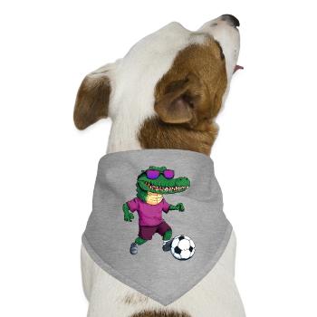 Alligator Fussball Krokodil - Hunde-Bandana Dreieckstuch - Grau meliert - Vorne