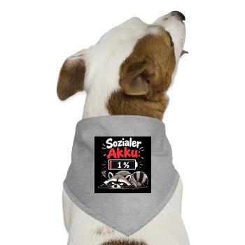 Sozialer Akku 1% Raccoon - Hunde-Bandana Dreieckstuch - Grau meliert - Vorne