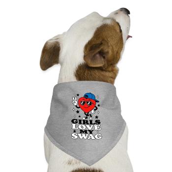  Girls Love My Swag Jungs Teenager Cool - Hunde-Bandana Dreieckstuch - Grau meliert - Vorne
