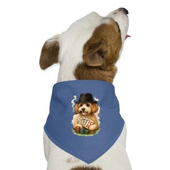 Poker Maltipoo – Royal Flush mit Stil - Hunde-Bandana Dreieckstuch - Taubenblau - Vorne