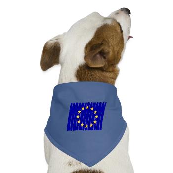 EU Flag Flagge Europa Euro Union painted gemalt - Hunde-Bandana Dreieckstuch - Taubenblau - Vorne