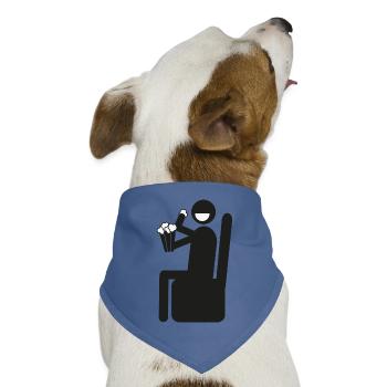 Popcorn mit einem Lächeln essen - Hunde-Bandana Dreieckstuch - Taubenblau - Vorne