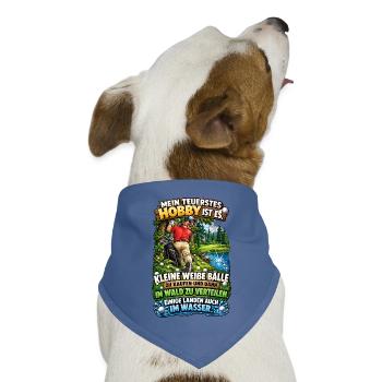 Golf im Wald: Bälle, See, Lachen - Hunde-Bandana Dreieckstuch - Taubenblau - Vorne
