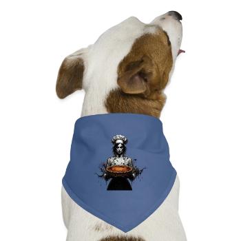 Gruselige Köchin mit Kürbiskuchen - Hunde-Bandana Dreieckstuch - Taubenblau - Vorne