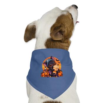 Halloween Fledermaus-Arzt mit Kaffee - Hunde-Bandana Dreieckstuch - Taubenblau - Vorne