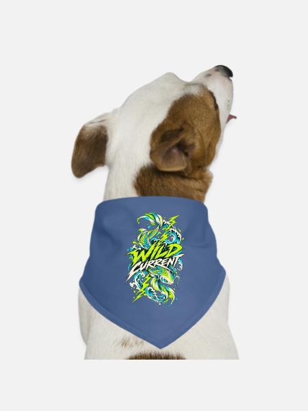 Wilder Current Drachenwelle - Hunde-Bandana Dreieckstuch - Taubenblau