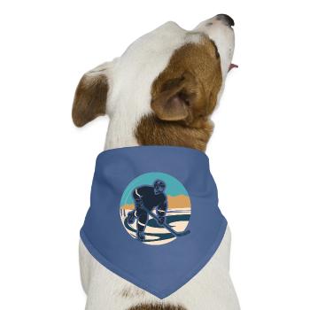 Eishockeyspieler Grafik - Hunde-Bandana Dreieckstuch - Taubenblau - Vorne