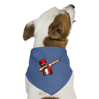 Dabbing Türke – Lustiger Truthahn mit Sonnenbrille - Hunde-Bandana Dreieckstuch - Taubenblau - Vorne