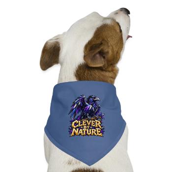 Clever by Nature Rabe Low Poly T-Shirt Rabenkrähe - Hunde-Bandana Dreieckstuch - Taubenblau - Vorne