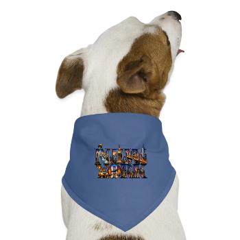 New York Skyline Collage - Hunde-Bandana Dreieckstuch - Taubenblau - Vorne