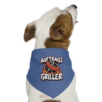 Auftrags Griller: Feuer & Wurst - Hunde-Bandana Dreieckstuch - Taubenblau - Vorne