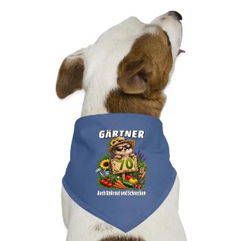 Gärtner 70 Jahre Auch Unkraut und Schnecken - Hunde-Bandana Dreieckstuch - Taubenblau - Vorne
