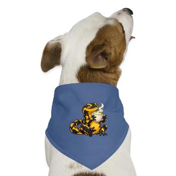 Salamander genießt einen Matcha Latte - Hunde-Bandana Dreieckstuch - Taubenblau - Vorne