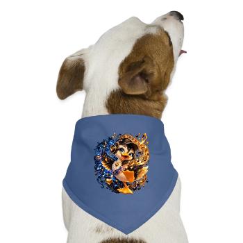 BeatPinguin Groove - Hunde-Bandana Dreieckstuch - Taubenblau - Vorne