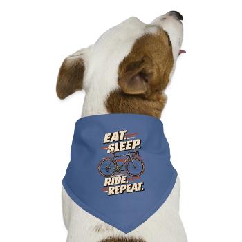 Eat Sleep Ride Repeat - Hunde-Bandana Dreieckstuch - Taubenblau - Vorne