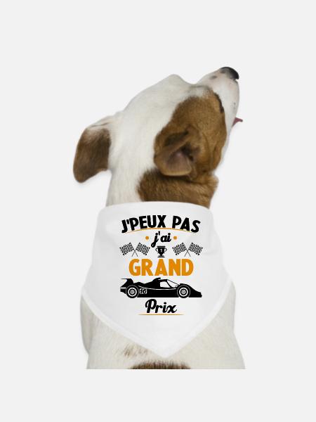 Je peux pas j'ai Grand Prix - Bandana pour chien - blanc - Devant