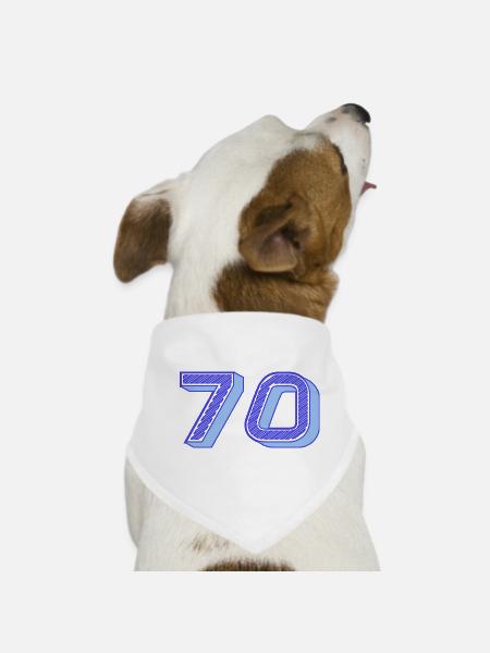 70. 70 YEARS. 70th ANNIVERSARY. 70 YEARS ANNIVERSARY. - Dog Bandana - white - Front