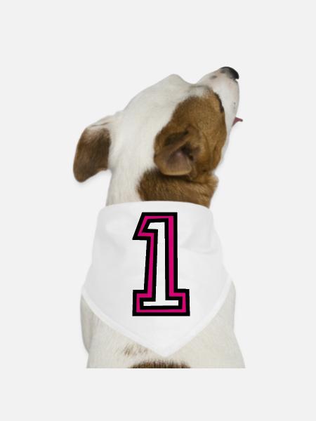 1. 1 JAHR. 1. JAHRESTAG. 1 JAHR GEBURTSTAG - Hunde-Bandana - Weiß - Vorne