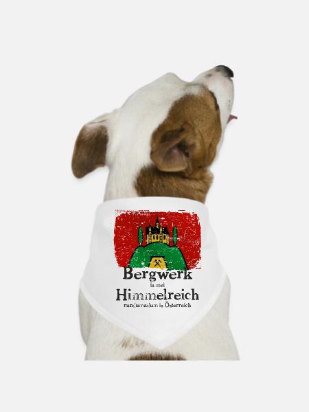 Bergwerk ist mein Himmelreich im Burgenland - Hunde-Bandana - Weiß - Vorne