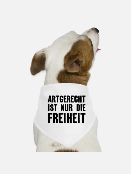 ARTGERECHT IST NUR DIE FREIHEIT VEGAN VEGANER - Hunde-Bandana - Weiß - Vorne