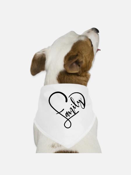 famille - Bandana pour chien - blanc - Devant
