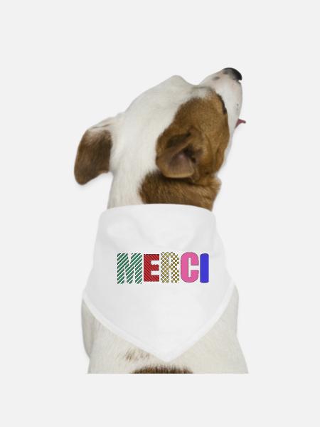 Vielen Dank - Hunde-Bandana - Weiß - Vorne