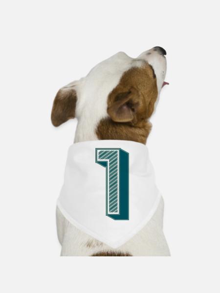 1. 1 JAHR. 1. JAHRESTAG - Hunde-Bandana - Weiß - Vorne