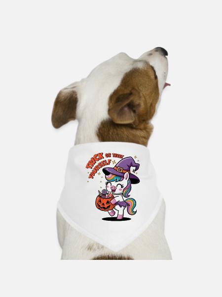 Trick Or Treat Yourself - Dog Bandana - white - Front