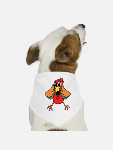 Parrot jungle - Dog Bandana - white - Front