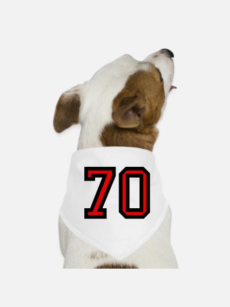 70. 70 YEARS. 70th ANNIVERSARY. 70 YEARS ANNIVERSARY. - Dog Bandana - white - Front