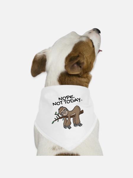 Faultier Nope not today - Hunde-Bandana - Weiß - Vorne