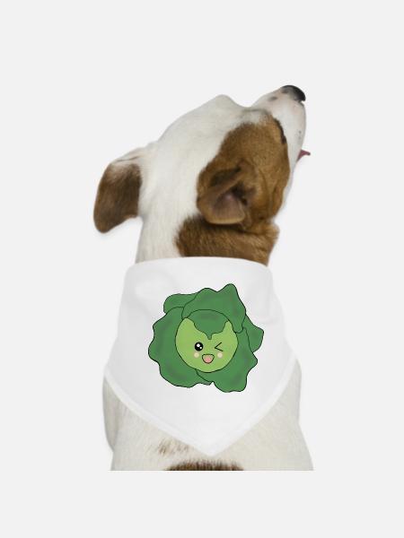 Salat Gemüse Kostüm Fasching Karneval Partnershirt - Hunde-Bandana - Weiß - Vorne