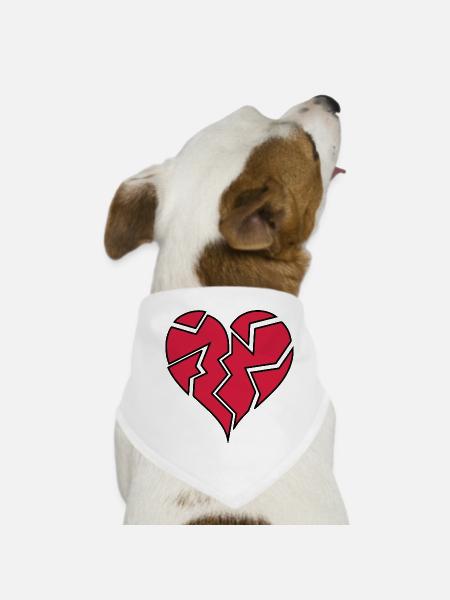 HEARTBROKEN <3 - Hunde-Bandana - Weiß - Vorne