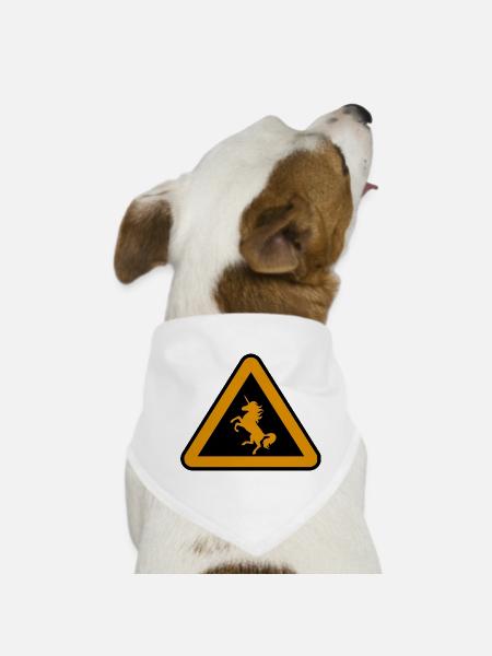 Achtung Einhorn, Gefahr - Hunde-Bandana - Weiß - Vorne
