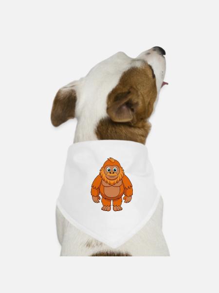 Big Foot Niedliche Maskottchen Zeichentrickfigur Kawaii - Hunde-Bandana - Weiß - Vorne
