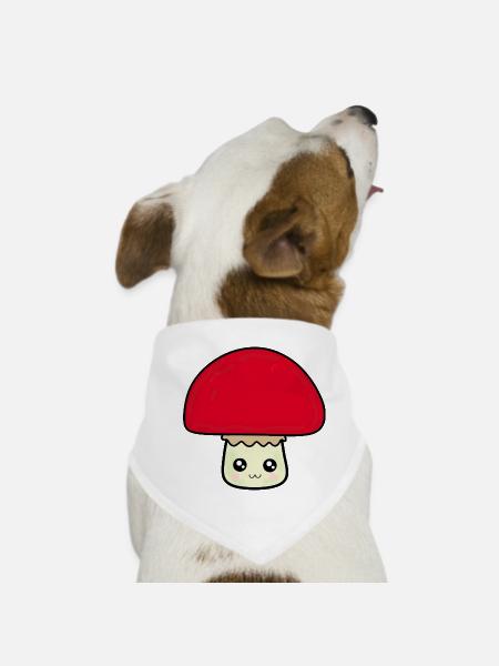 Kawaii Mushroom Kawaii Chibi Kawaii food - Dog Bandana - white - Front