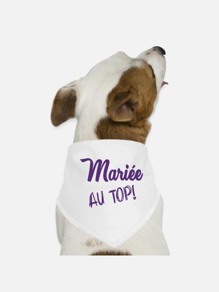 HOCHZEIT. ZUKÜNFTIGE BRAUT. Junggesellinnenabschied - Hunde-Bandana - Weiß - Vorne