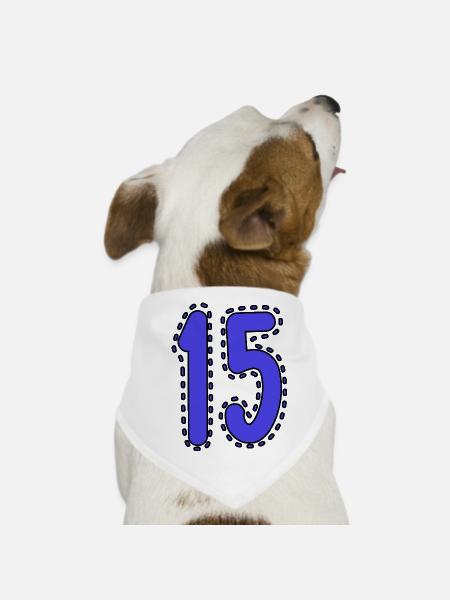15. 15 YEARS. 15th ANNIVERSARY. 15 YEAR ANNIVERSARY. - Dog Bandana - white - Front