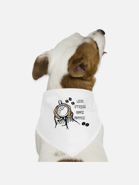 Weniger Stress Mehr Kaffee - Hunde-Bandana - Weiß - Vorne