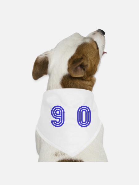 90. 90 YEARS. 90th ANNIVERSARY. 90 YEARS ANNIVERSARY. - Dog Bandana - white - Front